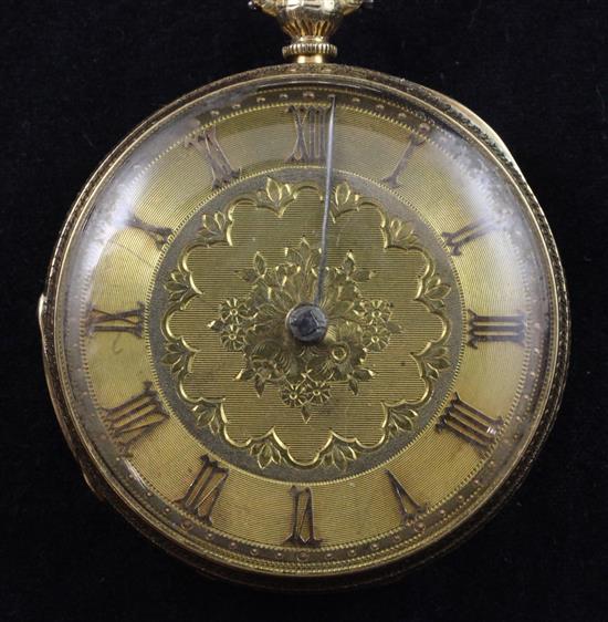 A Victorian 18ct gold keywind pocket watch,